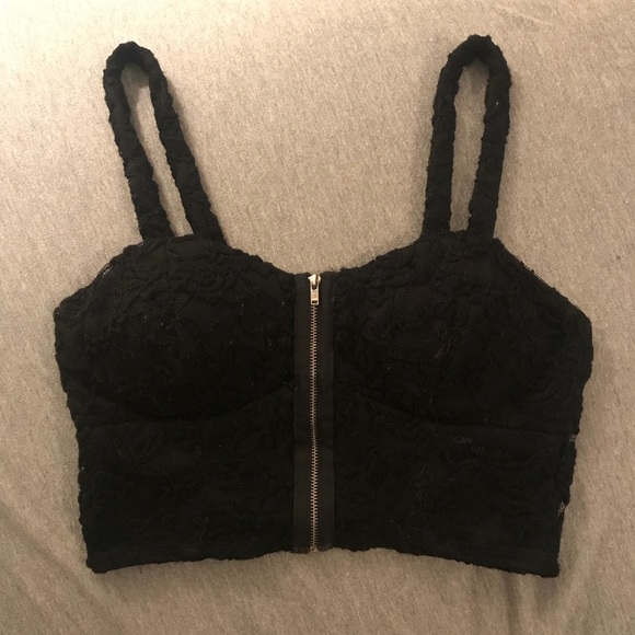 crop top with front zip